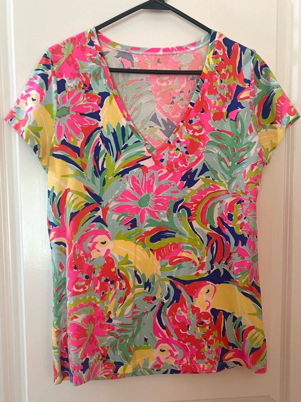 Lilly Pulitzer Multicolor Floral V-Neck Tee